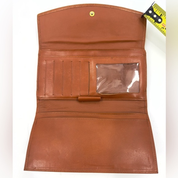 Vintage Dooney & Bourke Leather Wallet Taupe Brown Pebbled Kisslock Coin Purse - Picture 5 of 9